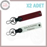MiaWiki Motosiklet Deri Anahtarlık İsim Plaka, Standart, MH-KAN-MT-4025x2, Beyaz-Bordo, üniseks-yetişkin
