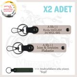 MiaWiki Motosiklet İsim Plaka Kan Grubu Anahtarlık Seti, Standart, MH-KAN-MT-7099x2, Pudra-yeşil, üniseks-yetişkin