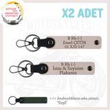 MiaWiki Motosiklet İsim Plaka Kan Grubu Anahtarlık Seti, Standart, MH-KAN-MT-9099x2, Pudra-yeşil, üniseks-yetişkin