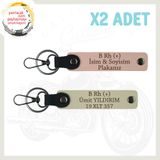 MiaWiki Motosiklet İsim Plaka Kan Grubu Anahtarlık, Standart, MH-KAN-MT-5375x2, Yavruağzı-Sütlü Kahve, üniseks-yetişkin