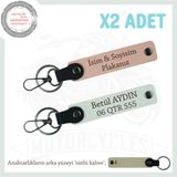 MiaWiki Motosiklet İsim ve Plaka Yazılı Deri Anahtarlık, Tek Ebat, MH-KAN-MT-12198x2, Yavruağzı-Beyaz-sütlü kahve, üniseks-yetişkin