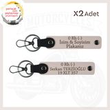 MiaWiki Motosiklet Maceracılarına Deri Anahtarlık Seti, Standart, MH-KAN-MT-4545x2, Pudra, üniseks-yetişkin