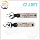 MiaWiki Motosiklet Maceracılarına Deri Anahtarlık Seti, Standart, MH-KAN-MT-5345x2, Pudra, üniseks-yetişkin