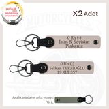 MiaWiki Motosiklet Maceracılarına İsim Plaka Anahtarlık, Standart, MH-KAN-MT-11060x2, Pudra-gri, üniseks-yetişkin