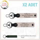 MiaWiki Motosiklet Maceracılarına Özel İsim Plaka Anahtarlık, Standart, MH-KAN-MT-8099x2, Pudra-yeşil, üniseks-yetişkin