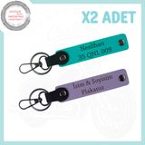 MiaWiki Motosiklet Plaka Anahtarlık 2'li Set, Standart, MH-KAN-MT-4094x2, Mor Menekşe-Koyu Turkuaz, üniseks-yetişkin