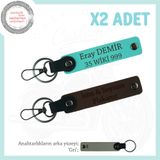 MiaWiki Motosiklet Plaka İsim Anahtarlık Set x2, Standart, MH-KAN-MT-11574x2, Koyu Kahve-Turkuaz-gri, üniseks-yetişkin