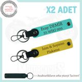 MiaWiki Motosiklet Plaka İsim Anahtarlık Set x2, Standart, MH-KAN-MT-12150x2, Sarı-Turkuaz-lacivert, üniseks-yetişkin