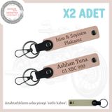 MiaWiki Motosiklet Plaka ve İsim Özel Deri Anahtarlık, Standart, MH-KAN-MT-12268x2, Yavruağzı-sütlü kahve, üniseks-yetişkin