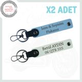 MiaWiki Motosiklet Plaka ve İsim Yazılı Anahtarlık 2'li, Standart, MH-KAN-MT-4081x2, Mavi-Beyaz, üniseks-yetişkin
