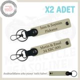 MiaWiki Motosiklet Plaka ve İsim Yazılı Anahtarlık, Standart, MH-KAN-MT-12168x2, Sütlü Kahve-sütlü kahve, üniseks-yetişkin