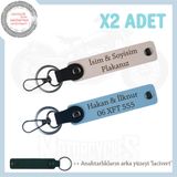 MiaWiki Motosiklet Plaka ve İsim Yazılı Anahtarlık x2, Standart, MH-KAN-MT-12062x2, Pudra-Gök Mavi-lacivert, üniseks-yetişkin