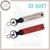 MiaWiki Motosiklet Plaka ve İsimli Anahtarlık 2'li, Standart, MH-KAN-MT-4124x2, Nar Çiçeği-Pudra, üniseks-yetişkin