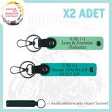 MiaWiki Motosiklet Plaka ve Kan Grubu Anahtarlık Seti, Standart, MH-KAN-MT-10322x2, Yeşil-Koyu Turkuaz-lacivert, üniseks-yetişkin