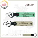 MiaWiki Motosiklet Plaka ve Kan Grubu Anahtarlık Seti, Standart, MH-KAN-MT-11346x2, Yeşil-Sütlü Kahve-sütlü kahve, üniseks-yetişkin
