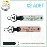 MiaWiki Motosiklet Plaka ve Kan Grubu Anahtarlık Seti, Standart, MH-KAN-MT-7211x2, Yavruağzı-Bordo-lacivert, üniseks-yetişkin
