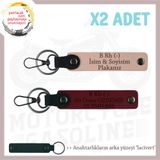 MiaWiki Motosiklet Plaka ve Kan Grubu Anahtarlık Seti, Standart, MH-KAN-MT-9211x2, Yavruağzı-Bordo-lacivert, üniseks-yetişkin