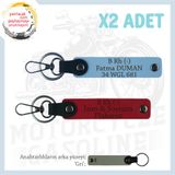 MiaWiki Motosiklet Plaka ve Kan Grubu Anahtarlık, Standart, MH-KAN-MT-8786x2, Kırmızı-Koyu Kahve-gri, üniseks-yetişkin