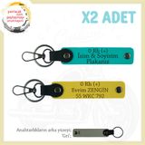 MiaWiki Motosiklet Plaka ve Kan Grubu Anahtarlık, Tek Ebat, MH-KAN-MT-9657x2, Koyu Turkuaz-Sarı-gri, üniseks-yetişkin