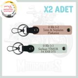 MiaWiki Motosiklet Severlere Özel Deri Anahtarlık Set, Standart, MH-KAN-MT-4763x2, Yavruağzı-Beyaz, üniseks-yetişkin