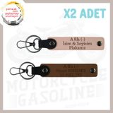MiaWiki Motosiklet Severlere Özel Deri Anahtarlık Set, Standart, MH-KAN-MT-4963x2, Yavruağzı-Beyaz, üniseks-yetişkin