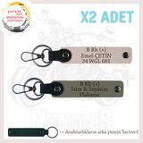 MiaWiki Motosiklet Sürücüsü İsim Plaka Kan Grubu Anahtarlık, Standart, MH-KAN-MT-7738x2, Kül Gri-Pudra-lacivert, üniseks-yetişkin