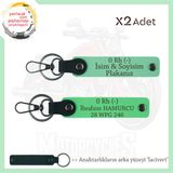 MiaWiki Motosiklet Sürücüsüne Özel İsim Plaka Kan Grubu Anahtarlık, Tek Ebat, MH-KAN-MT-11296x2, Yeşil-Fıstık Yeşil-lacivert, üniseks-yetişkin