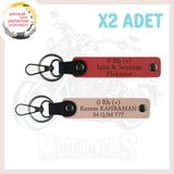 MiaWiki Motosikletçi Anahtarlık Set Kan Grubu Yazılı, Standart, MH-KAN-MT-4727x2, Nar Çiçeği-Yavruağzı, üniseks-yetişkin
