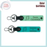 MiaWiki Nota Figürlü Deri Anahtarlık Set, Standart, MH-KAN-35669x2, açık yeşil-koyu turkuaz, üniseks-yetişkin