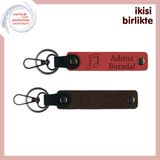 MiaWiki Nota Temalı Deri Anahtarlık Seti, Standart, MH-KAN-35848x2, nar çiçeği-koyu kahve, üniseks-yetişkin