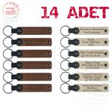 MiaWiki Öğrenci İsimli Deri Anahtarlık 14'lü Set, Standart, MH-KAN9022X14, Açık Kahve & Sütlü Kahve, üniseks-yetişkin