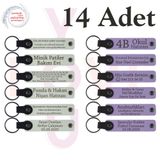 MiaWiki Öğrenci İsimli Deri Anahtarlık 14'lü Set, Standart, MH-KAN9044X14, Beyaz & Mor Menekşe, üniseks-yetişkin