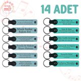 MiaWiki Öğrenci İsimli Deri Anahtarlık 14'lü Set, Standart, MH-KAN9073X14, Gök Mavi & Turkuaz, üniseks-yetişkin