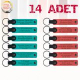 MiaWiki Öğrenci İsimli Deri Anahtarlık 14'lü Set, Standart, MH-KAN9078X14, Koyu Turkuaz & Nar Çiçeği, üniseks-yetişkin