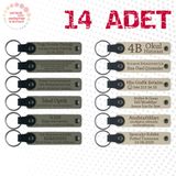 MiaWiki Öğrenci İsimli Deri Anahtarlık 14'lü Set, Standart, MH-KAN9091X14, Kül Gri & Sütlü Kahve, üniseks-yetişkin