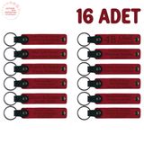 MiaWiki Öğrenci İsimli Deri Anahtarlık 16'lı Set, Standart, MH-KAN8558X16, Kırmızı, üniseks-yetişkin