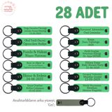 MiaWiki Öğrenci İsimli Deri Anahtarlık Hediyesi, Standart, MH-KAN8553X28, Fıstık Yeşil & Gri, üniseks-çocuk