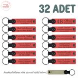MiaWiki Öğretmene Hediye İsim Yazılan Anahtarlık, 32'li Set, MH-KAN8514X32, Narçiçeği & Sütlü Kahve, üniseks-yetişkin