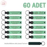 MiaWiki Özel İsim Mesaj Yazılı Anahtarlık 60'lı Set, Tek Ebat, MH-KAN8535X60, Açık Yeşil & Lacivert, üniseks-yetişkin