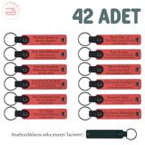 MiaWiki Özel İsim Ve Mesajlı Hatıra Anahtarlık 42'li Set, 42'li Set, MH-KAN8533X42, Nar Çiçeği & Lacivert, üniseks-çocuk