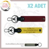 MiaWiki Özel Üretim Motosiklet Anahtarlık İsim Plaka, Standart, MH-KAN-MT-6115x2, Sarı-Bordo-gri, üniseks-yetişkin