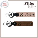 MiaWiki Pati Kalpli Deri Anahtarlık Set, Standart, MH-KAN-37124x2, yavru ağzı-açık kahve, üniseks-yetişkin