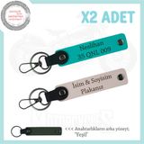 MiaWiki Plaka & İsim Özelleştirmeli Deri Anahtarlık, Standart, MH-KAN-MT-12075x2, Pudra-Koyu Turkuaz-yeşil, üniseks-yetişkin