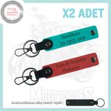 MiaWiki Plaka İsim Yazılı Anahtarlık 2'li Set, Standart, MH-KAN-MT-11953x2, Nar Çiçeği-Koyu Turkuaz-siyah, üniseks-yetişkin