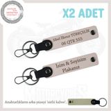 MiaWiki Plaka & İsim Yazılı Deri Anahtarlık, Standart, MH-KAN-MT-12088x2, Pudra-sütlü kahve, üniseks-yetişkin