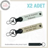 MiaWiki Plaka ve İsim Yazılı Deri Anahtarlık, Standart, MH-KAN-MT-11516x2, Beyaz-Sütlü Kahve-siyah, üniseks-yetişkin