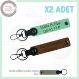 MiaWiki Plaka ve İsim Yazılı Motor Stiline Uygun Deri Anahtarlık, Standart, MH-KAN-MT-11480x2, Açık Kahve-Yeşil-gri, üniseks-yetişkin