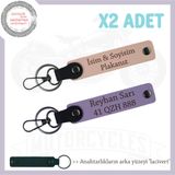 MiaWiki Plaka ve İsim Yazılı Motor Stiline Uygun Deri Anahtarlık, Standart, MH-KAN-MT-12248x2, Yavruağzı-Mor Menekşe-lacivert, üniseks-yetişkin