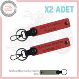 MiaWiki Plaka Ve İsim Yazılı Tasarım Anahtarlık, Standart, MH-KAN-MT-11940x2, Nar Çiçeği-gri, üniseks-yetişkin
