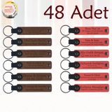 MiaWiki Promosyonel Anahtarlık 48'li Set, Standart, MH-KAN9018X48, Açık Kahve & Nar Çiçeği, üniseks-yetişkin